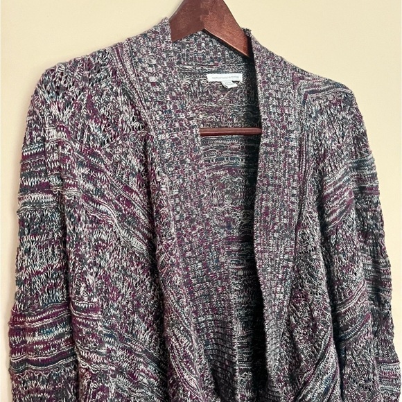 AMERICAN‎ EAGLE OUTFITTERS Women’s Long Open Cardigan Size XS Sharkbite Hem Cozy - Picture 3 of 10